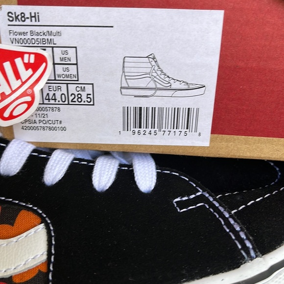 Vans Men’s Sk8-Hi Flower Black/Multi  sneakers - Picture 16 of 16